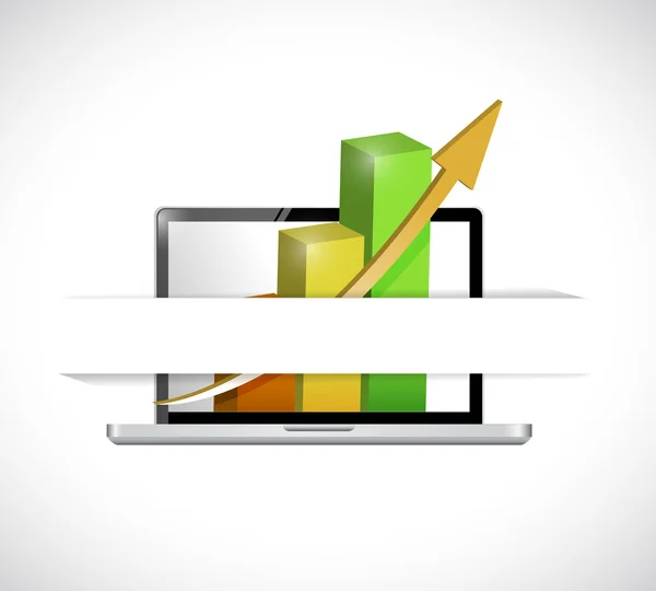 Laptop business grafische afbeelding ontwerp — Stockfoto