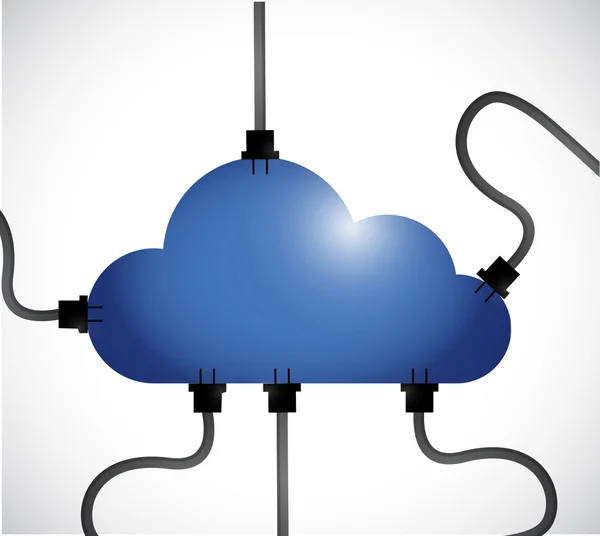 Comunicação em rede de computação em nuvem — Fotografia de Stock