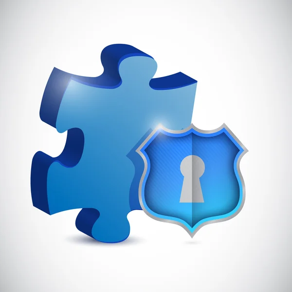 Secured puzzle piece illustration design — Stock Photo, Image