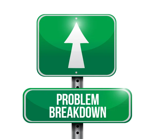Problem breakdown road sign illustration design — Stock Photo, Image
