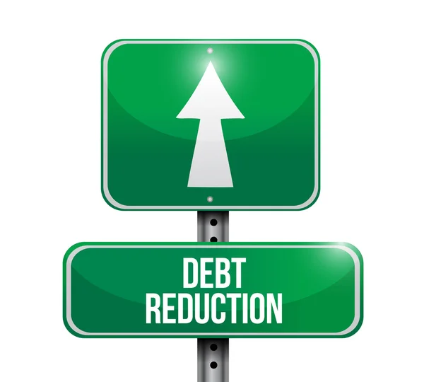 Debt reduction road sign illustration design — Stock Photo, Image