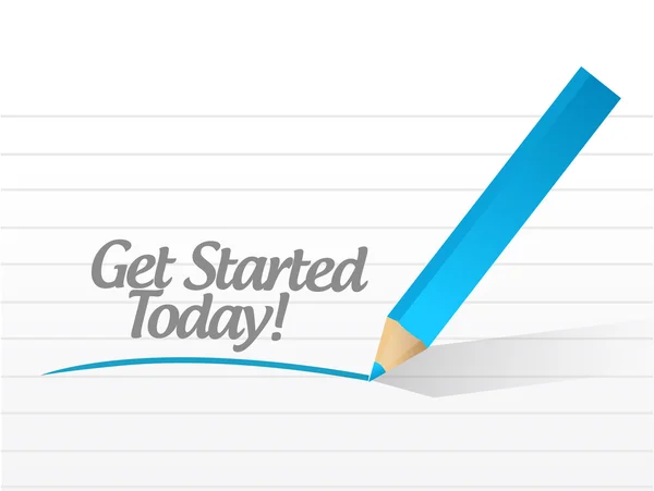 Get started today message illustration design — Stock Photo, Image