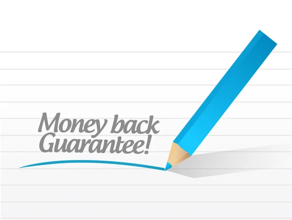 Pénz-visszafizetési garanciát üzenet illusztráció — Stock Fotó