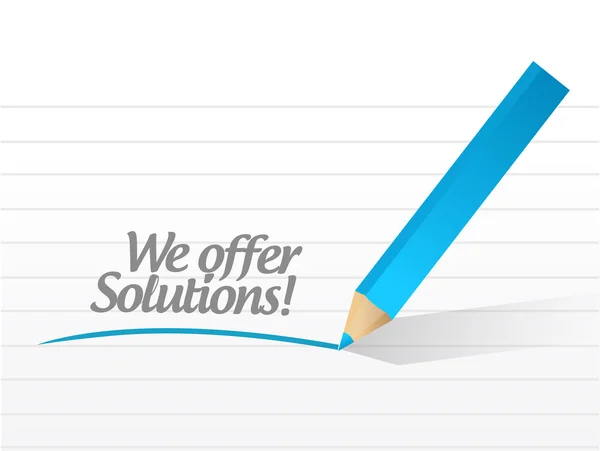 Vi erbjuder lösningar meddelande illustration design — Stockfoto