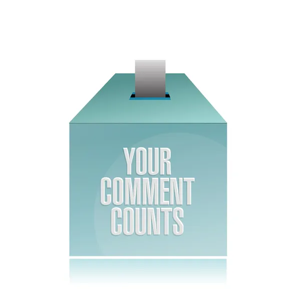 Your comment counts. suggestion box illustration — Stock Photo, Image