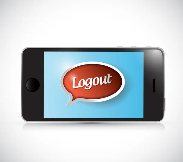 Telefone log out mensagem ilustração design — Fotografia de Stock