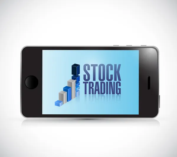 Stock trading on a phone. illustration design — Stock Photo, Image
