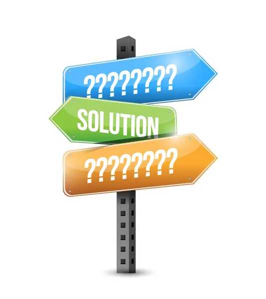 Solution and question signs illustration — Stock Photo, Image