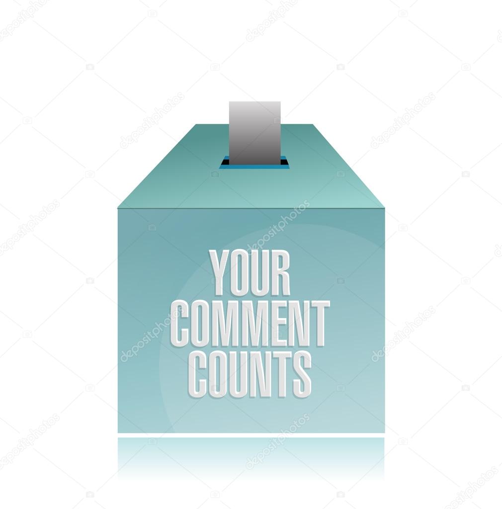your comment counts. suggestion box illustration