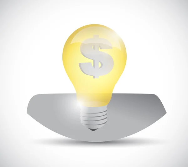 Dollar currency light bulb head. illustration — Stock Photo, Image