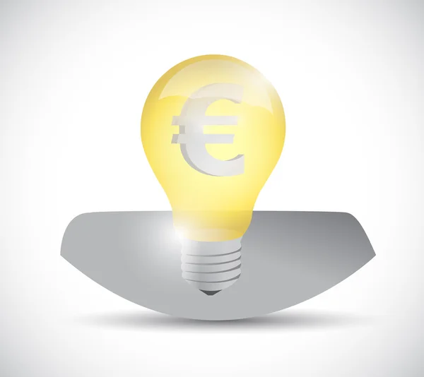 Euro para birimi ampul kafa. resim tasarım — Stok fotoğraf