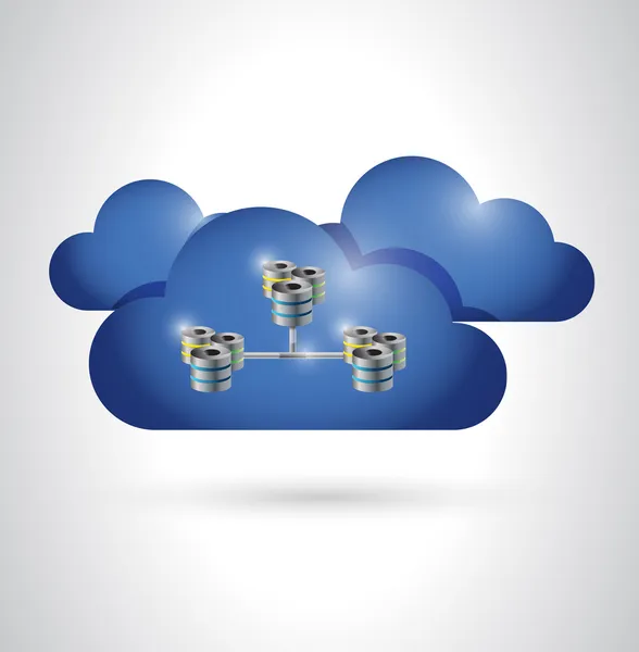 Diseño Ilustración nube y servidores — Stock fotografie