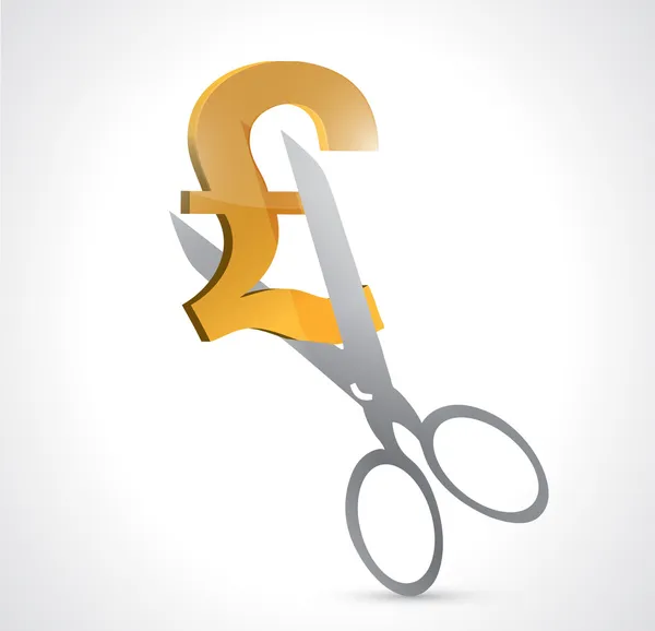 英国ポンドのコスト概念図をカットします。 — ストック写真