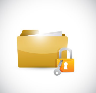 güvenli kilit illüstrasyon tasarımı