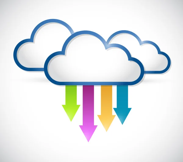Cloud arrows destinations illustration — Stock Photo, Image