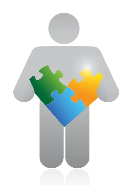 Icon holding a puzzle. illustration design — Stock Photo, Image