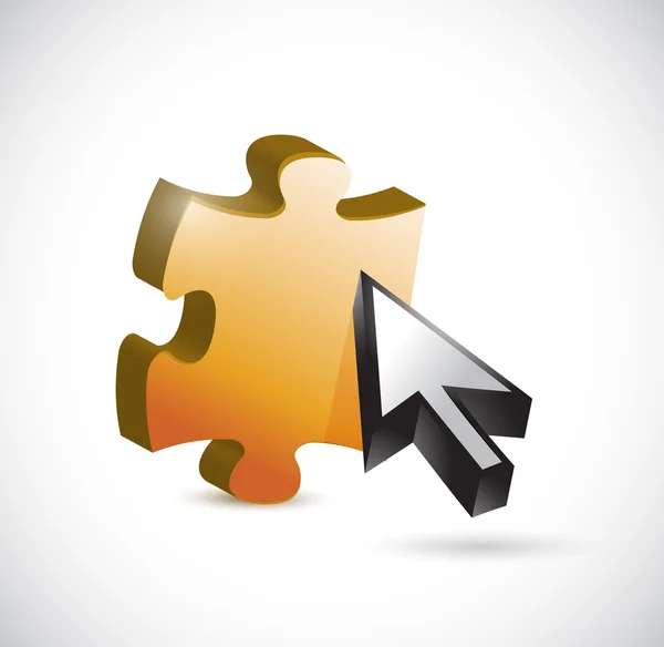 Puzzle piece cursor illustration design — Stock Photo, Image