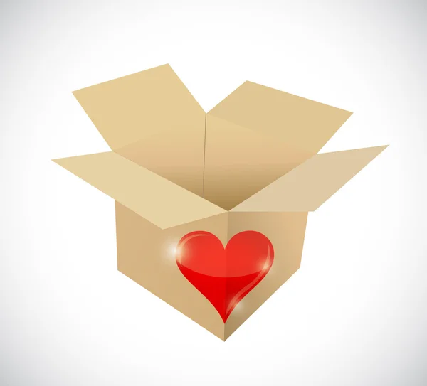 Amore cuore scatola illustrazione design — Foto Stock