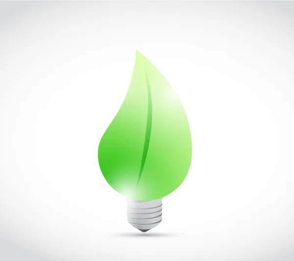 Leave eco light bulb illustration design — Stock Photo, Image