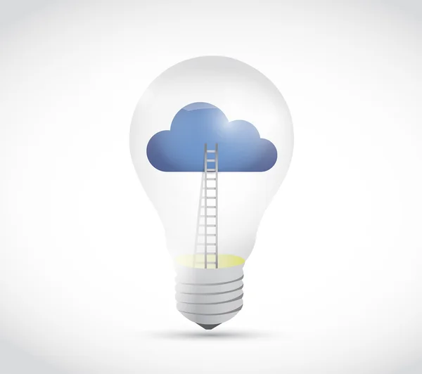 Light bulb cloud stairs illustration design — Stock Photo, Image