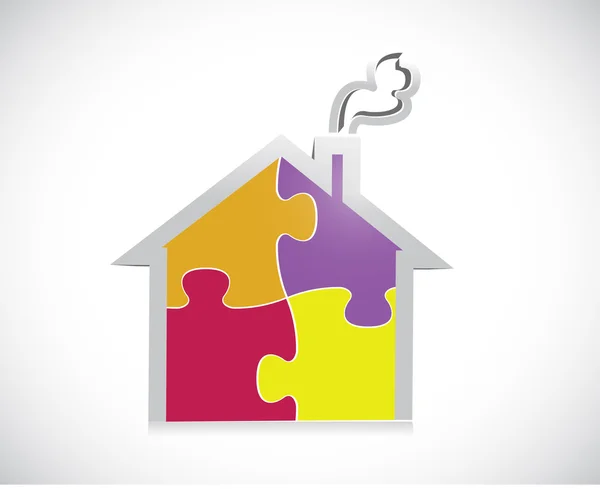 Puzzle home illustration design — Stock Photo, Image