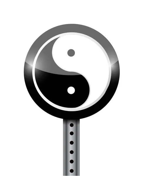 Yin yang straatnaambord afbeelding ontwerp — Stockfoto