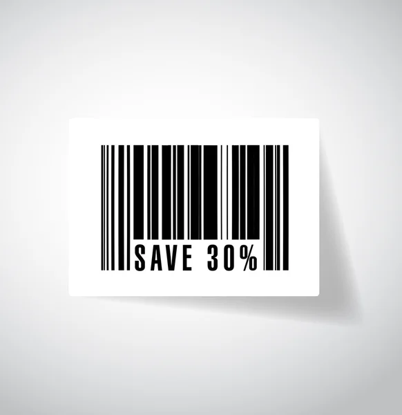 Sparen 30 Prozent Barcode-Ups. Illustrationsdesign — Stockfoto