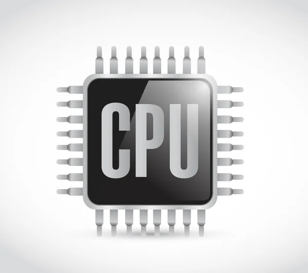Σχεδιασμό εικονογράφηση chip CPU — Φωτογραφία Αρχείου
