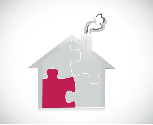 Puzzle piece home illustration design — Stock Photo, Image