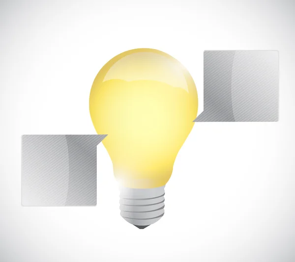 Idea lampadina messaggio bolle illustrazione — Foto Stock