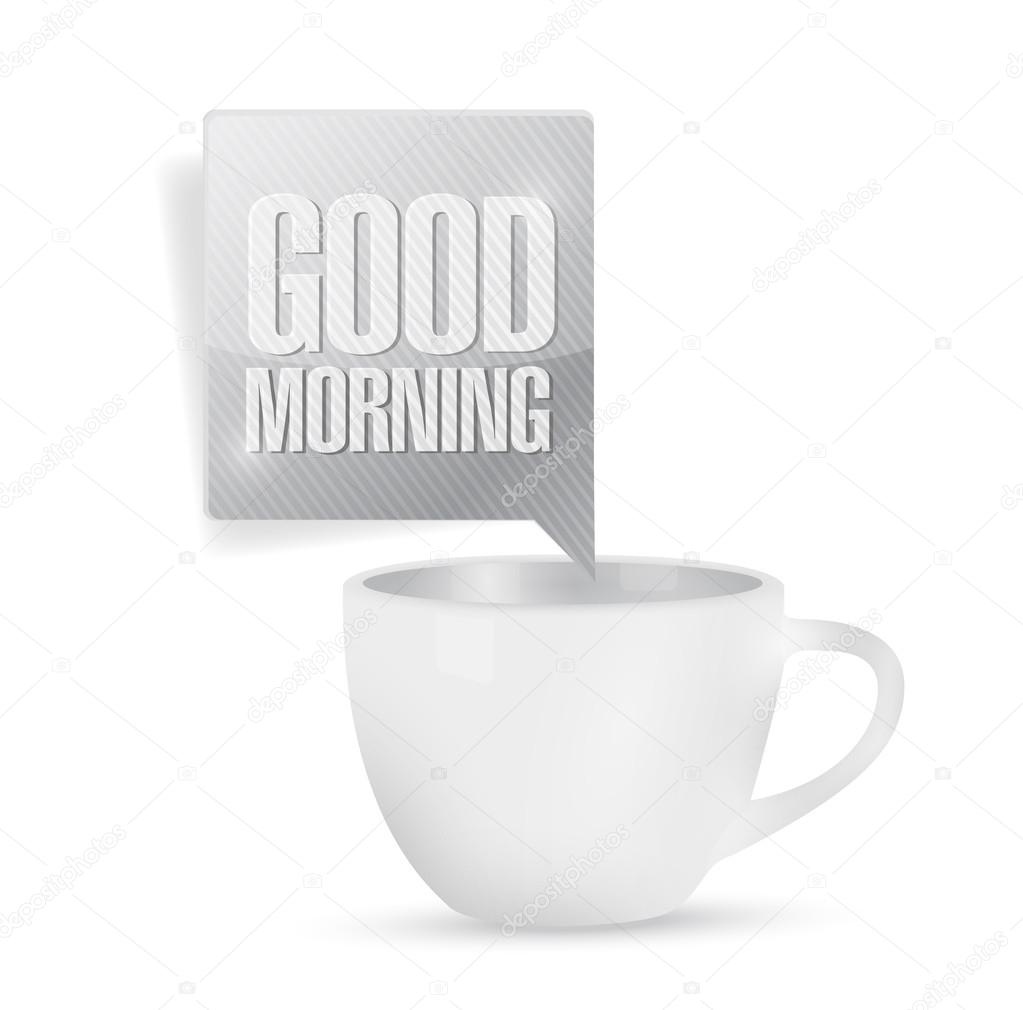 good morning coffee mug illustration design