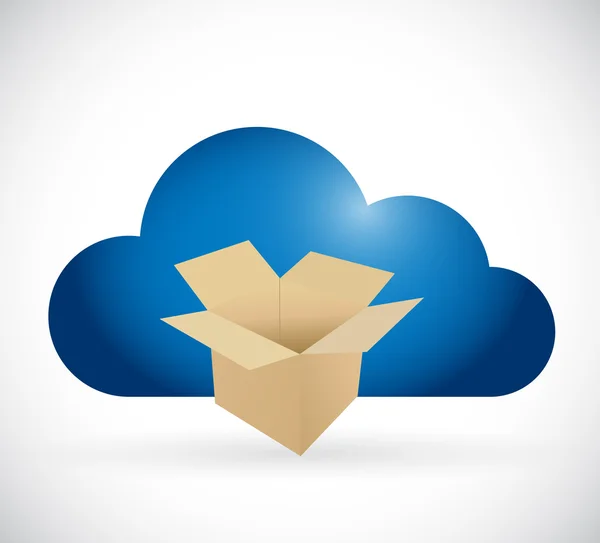 Vak en cloud opslag concept illustratie — Stockfoto