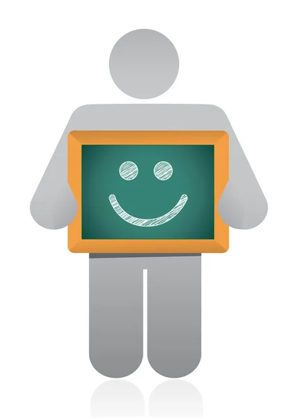 Icon holding a happy face illustration design — Stock Photo, Image