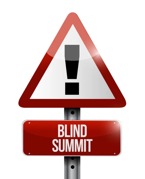 Blind summit warning sign illustration design — Stock Photo, Image