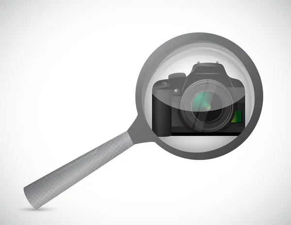 Magnify glass and camera illustration design — Stock Photo, Image