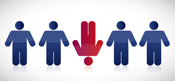 Странный ряд людей. дизайн иллюстраций
