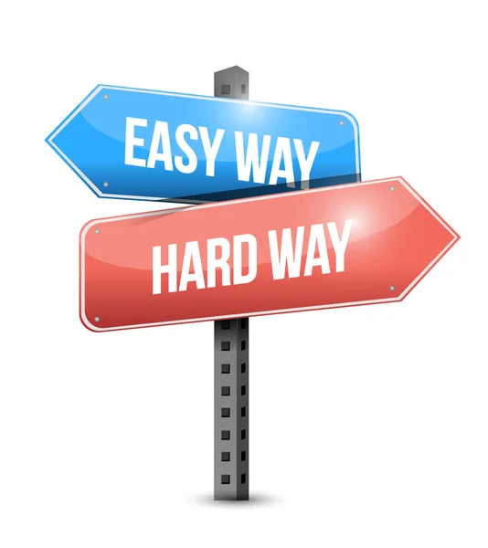 Easy way, hard way sign illustration design — Stock Photo, Image