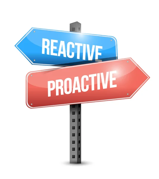 Reactive and proactive sign illustration design — Stock Photo, Image