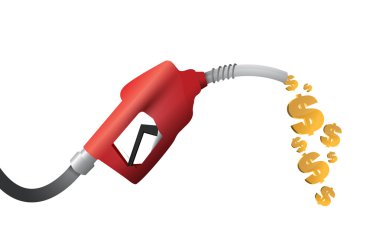 dolar döviz benzin pompası illüstrasyon tasarımı