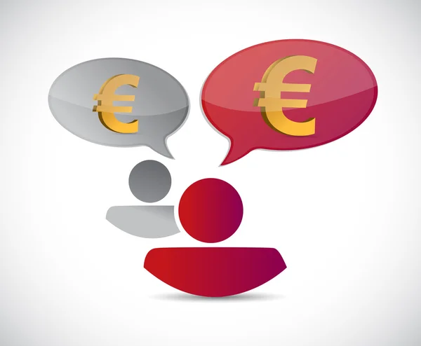 Евро валютный чат иллюстрация общения — стоковое фото