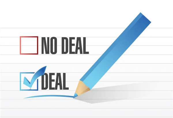 Deal no deal check mark selection illustration — Stock Photo, Image