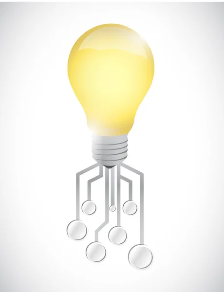Glödlampa illustration kretsdesign — Stockfoto