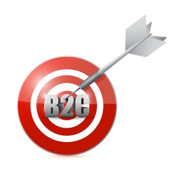 B2C hedef bulut Döviz konsept illüstrasyon