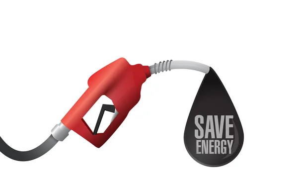 Gas pump and save energy message — Stock Photo, Image