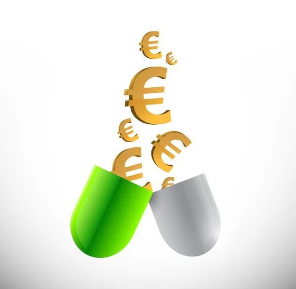 Euro prijzen en geneeskunde concept illustratie — Stockfoto