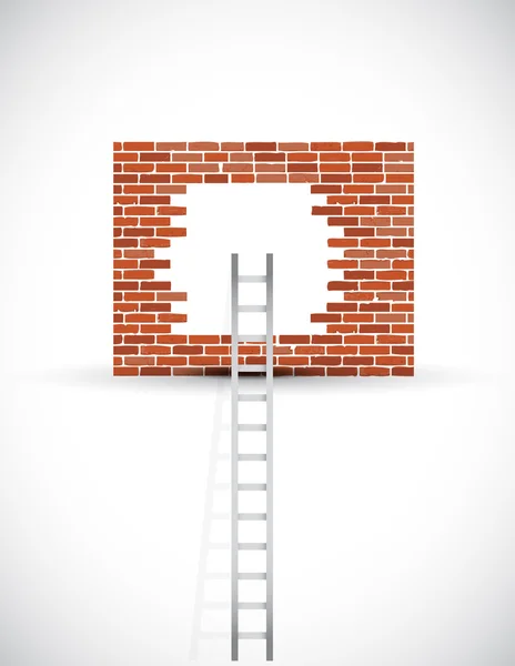 Ladder to wall illustration design — Stock Photo, Image