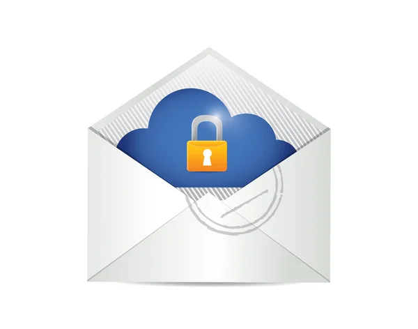 Envelope and cloud security. illustration design — Stock Photo, Image