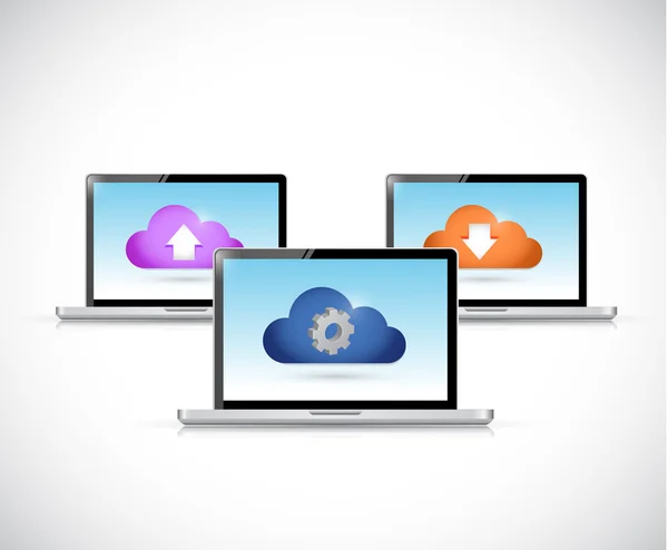Cloud computing-computer verbinding — Stockfoto