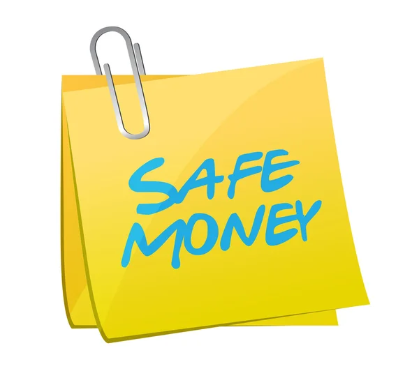 Ασφαλής χρήματα post σχεδιασμό εικονογράφηση μήνυμα — Φωτογραφία Αρχείου