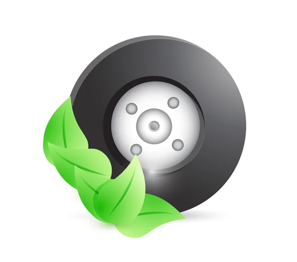 Wheel and leaves around illustration design — Stock Photo, Image